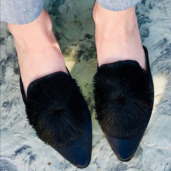 1 Sz 10 left ⭐️ Mule Shoe Flat Puff Pom Pom - Picture 5 of 6